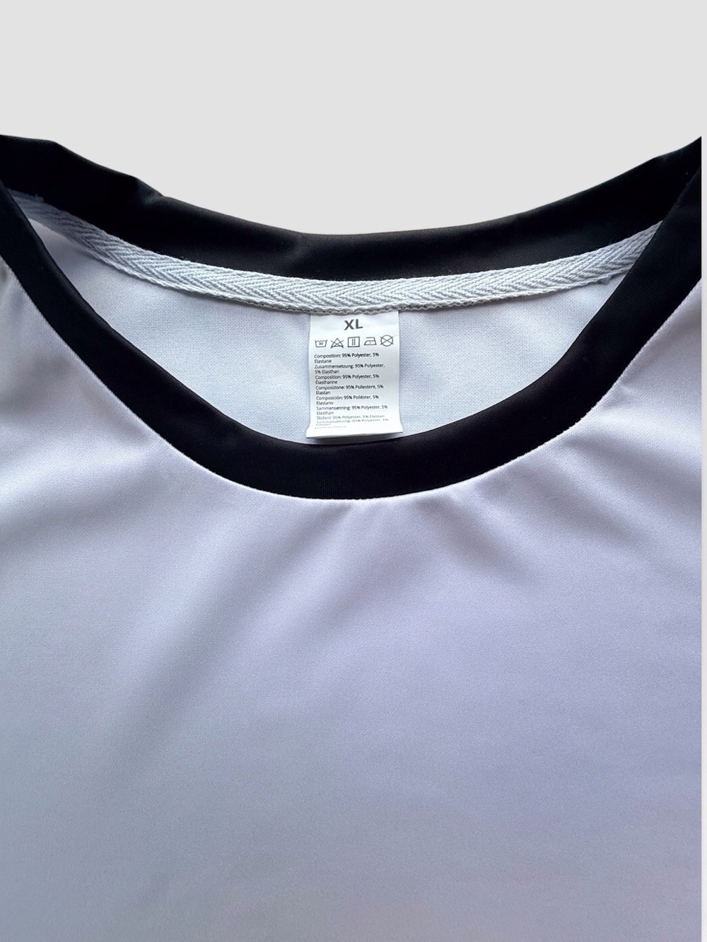 Men's Two-Tone Crewneck Sweatshirt  Cuff Sleeves White/Black Size-XL NIB - Picture 6 of 7